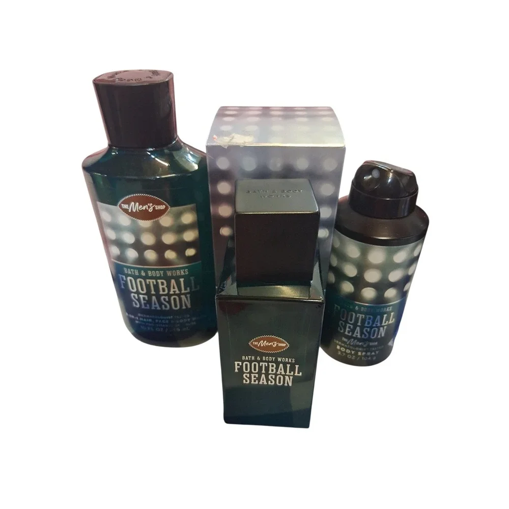 Rare Bath & Body Works Mens Limited Football Season Casual Preppy Sport 3pcs Set